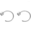 Boucles d'oreilles créoles Vintage minimaliste clou carré pour hommes femmes à la mode oreille Piercing adolescents insolite Punk fête bijoux cadeau