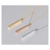 Pendant Necklaces Stainless Steel Bar Necklace Rose Gold Sier Solid Blank Charm For Buyer Own Engraving Jewelry Lgetv Drop Delivery P Othmk