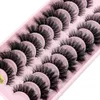 Faux cils CatEye Fluffy Faux Mink Lashes 8D Wispy 10 paires Pack Dramatique Long Volume épais 230821