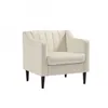 Tessuto di velluto moderno sedia laterale di divano a persona singola con gambe in legno massiccio, utilizzato in camera da letto, soggiorno e ufficio, bianco