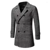 Men's Suits Autumn/Winter 2023 Coat Fashion Jacket Tweed Slim Double Breasted Long Suit Code 9897