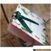 Sacs de rangement Sac en papier kraft Flamingo avec poignées et cadeau de ruban pour les faveurs de fête Petit cadeau de gâteau de bonbons Livraison à la maison Jardin Dhusm