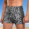 Men's Swimwear Black Leopard Swimming Trunks Animal Print Training Plus Size Swim Shorts Custom Durable Male Briefs