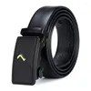 Belts Men Belt Metal Automatic Buckle Leather High Quality For Male Jean Pants Waistband Business Work Casual Strap