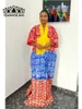 Etnische kleding Oversized African Dashiki Robe Print Long Maxi Dress Boubou Africain Homme 230821