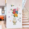 Adesivi a parete decorativo in stile cinese vaso vintage adesivo loto fiore decorazione arte rimovibile soggiorno sfondo decorazioni per la casa 230822