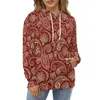 Męskie bluzy z kapturem Red Paisley Casual Long-Sleeve Vintage Print Y2K Hoodie Autumn Classic Design Oversiase Tops