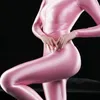 Women Socks Miepu 2004 Round Shiny Smooth Silky Long-Sleeved Trousers Double-Headed Zipper Long Jumpsuit