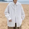 Camicie casual da uomo camicia a maniche lunghe a maniche lunghe uomini oversize coreano sciolto di seta di seta più m-5xl