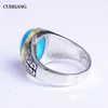 Cluster Rings CSJ Synthesis Turquise Ring In 925 Silver Men's Or Madam's Sterling For Men With Gift Box