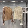 Kadın Bluzları Prepomp 2023 Sonbahar Koleksiyonu Fener Sleeve Dantel İşlemeli Polka Dot Şifon Bluz Kadınlar GL368