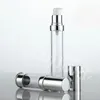 10 ml 15 ml 20 ml 30 ml Silver Luftlös flaskorplastflaskor med luftlös pump kan användas för 100 st/parti NPLGP