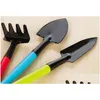 Spade Shovel 3pcs/set mini Rake Metal Head Garden Gardening Plant Tools مع Colorf Wooden Handle ZA5755 إسقاط التسليم DHUKV