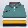 Polos maschile 2023 Summer Shirts traspirante di lusso in cotone ricamato a manica corta Polo Shirt per uomo Casual Formale 230821