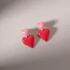 Stud Uworld Fashion Pink Romantic Interpretation Sweet Heart Drop Stainless Steel Charm Jewelry for Women Gift aretes de mujer 230822