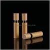 Packing Bottles Wholesale 10Ml Fl Bamboo Mascara Bottle Refillable Tube Mascaras Brush Empty Packaging Cosmetic Container Sile Brush Oti3X