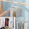 Hangers 5 In 1 Pant Rack Multifunction Shelves Stainless Steel Multi-functional Wardrobe Magic Trouser Hanger Coat Storage Organization