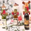 Christmas Wine Bottle Cap Set Cover Christmas Decorations Hanging Ornaments hat Xmas Dinner Party Home Table Decoration Supplies i0823