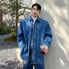 Erkek ceketler syuhgfa 2023 Kore tarzı sokak denim ceket trend çok yönlü dış giyim kişilik eklenmiş kıyafetler vintage jean hırka