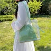 Totes Women Handbag Purse Transparent stor kapacitet Tygväska Clear PVC axelväskor Summer Beach Jelly Bag 2023 Fashion Commute Bag HKD230822
