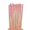 Other Event Party Supplies Iridescent Disposable Drinking Paper Straws Biodegradable Cocktail For Birthday Baby shower Wedding 230822