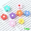 Charms kawaii sprinf blomma platt bakre harts cabochons plan polymer lera blommig knapp patch klistermärke utsmyckningar dekor 10 st