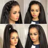 30 inch Yaki Rechte Pruik 13x6 Lace Front Menselijk Haar Pruiken Kinky Rechte Pruik Bone Lace Pruiken Pre Plukken 13x4 Lace Front Pruik