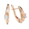 Dangle Earrings Kinel Classic Drop 585 Rose Gold Color White Natural Zircon Simple Korean For Women Daily Fine Jewelry