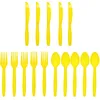Other Event Party Supplies Touch of Color Premium Cutlery Forks Knives Spoons Pastel Blue Yellow Pink Black Purple Green Birthday Disposable Tableware 230822