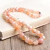 Strand Cherry Blossom Natural Crystal Necklace Round Beads Tower Chain Lucky For Women Mother Gift Fashion Jewelry JoursNeige