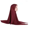 Abbigliamento etnico 20pc Materiale Softy Light Muslim in Stant One Piece Long Hijab con cravatta