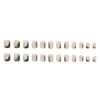 False Nails 24st Elegant Ballet Fake With Square Tips Designs Full Cover Vintage Nude Green Press On Nail