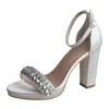 Sandals Wedopus Custom Platform Ladies Wedding Chunky Heel Bride Shoes Crystal 10CM