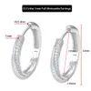 Ohrmanschette 0 51CTTW D Farbe 1mm Full Hoop Ohrring für Frauen Geschenk S925 Sterling Silver Bolde Teller 18k Weißgold Fein Schmuck 230822