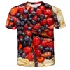 Men's T Shirts Summer Personality Color Fruit T-Shirt Fashion Hip Hop O-Neck Short Sleeve Top Abstract Harajuku Creative Quality Clothing