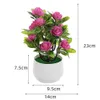 Decorative Flowers Wreaths Artificial Bonsai Easy Care Realistic No Watering Simulation 12 Fake Rose Potted Plant Home Supplies 230822