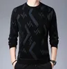 Męskie projektanci damskiej szczupły swetry pullover sweter z długim rękawem bluza geometryczna druk dzianinowy odzież zima grube ciepłe ubrania