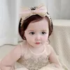 Hair Accessories Princess Crown Bow Headband For Baby Lace Bowknot Born Girl Elastic Band Turban Infant Headwrap Gift Toddler Bandage