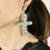 Brincos de Brincos Big Crystal Cross Drop For Woman 2023 Long Rhinestones Brincho Jóias Acessórios de moda de jóias Bijoux uken