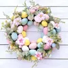 Decorative Flowers 5 Styel Bow Ribbon Easter Eggs Wreath Garland Door Ornaments Wall Decor Happy 2023 Day For Home Kids