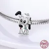 9925 silver for pandora charms jewelry beads Diy Doggy Cat Dangle charms set Pendant DIY Fine Beads Jewelry