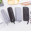 Learning Toys Felt Pencil Case Retro Pen Bag Cosmetic Makeup Box Coin Pouch Zipper Portable Purse School Stationery Office Supplies 04934
