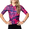 Kurtki wyścigowe TRES Pinas Vrouwen Wielertrui Zomer Korte Mouw Shirt Road Mtb Bike Top Outdoor Team Munform Mejr Ropa Ciclismo Maillot