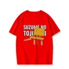 Men's T Shirts 2023 Anime Suzume Geen Tojimari Lwado Daijin T-shirt Katoen Mannen Zomer Leuke Gedrukte Korte Mouw Casual Tops Te