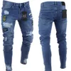 Hirigin Men Jeans 2018 Streç Yıkılmış Yırtık Aplike Tasarım Moda Ayak Bileği Skinny Jeans Men248x