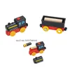 Diecast model 50 stks bos houten spoorwegset elektrische trein compatibel met ander sporen cadeau voor kind kinderen speelgoed 230821