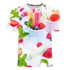 Men's T Shirts Summer Personality Color Fruit T-Shirt Fashion Hip Hop O-Neck Short Sleeve Top Abstract Harajuku Creative Quality Clothing