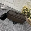 2023 Projektantka damska torba na ramię luksusowe torebki zamka brązowe litery kwiatowe Macassar Messenger Torby