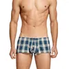 Underpants Baumwolle Plaid Unterwäsche Männer Boxer Shorts U Convex Beutel Herren Boxer Pyjamas Schlafboden Ropa Interieur Hombre