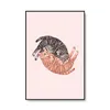 Funny Cute Cat Canvas Painting Wall Art Nursery Cartoon Animal Poster and Print Nordic Style Picture Gifts for Kids Boy Girl Room Decor No Frame Wo6